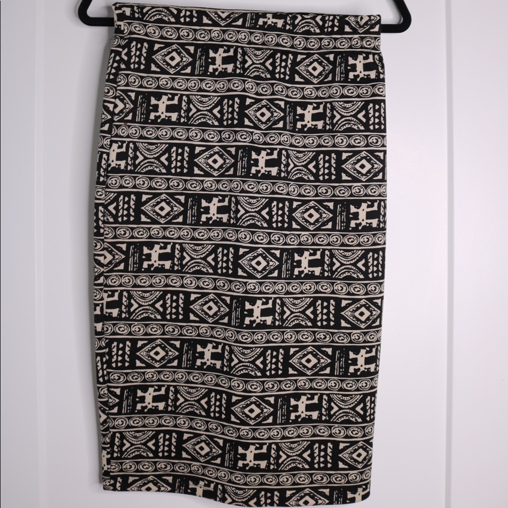 Print midi pencil skirt